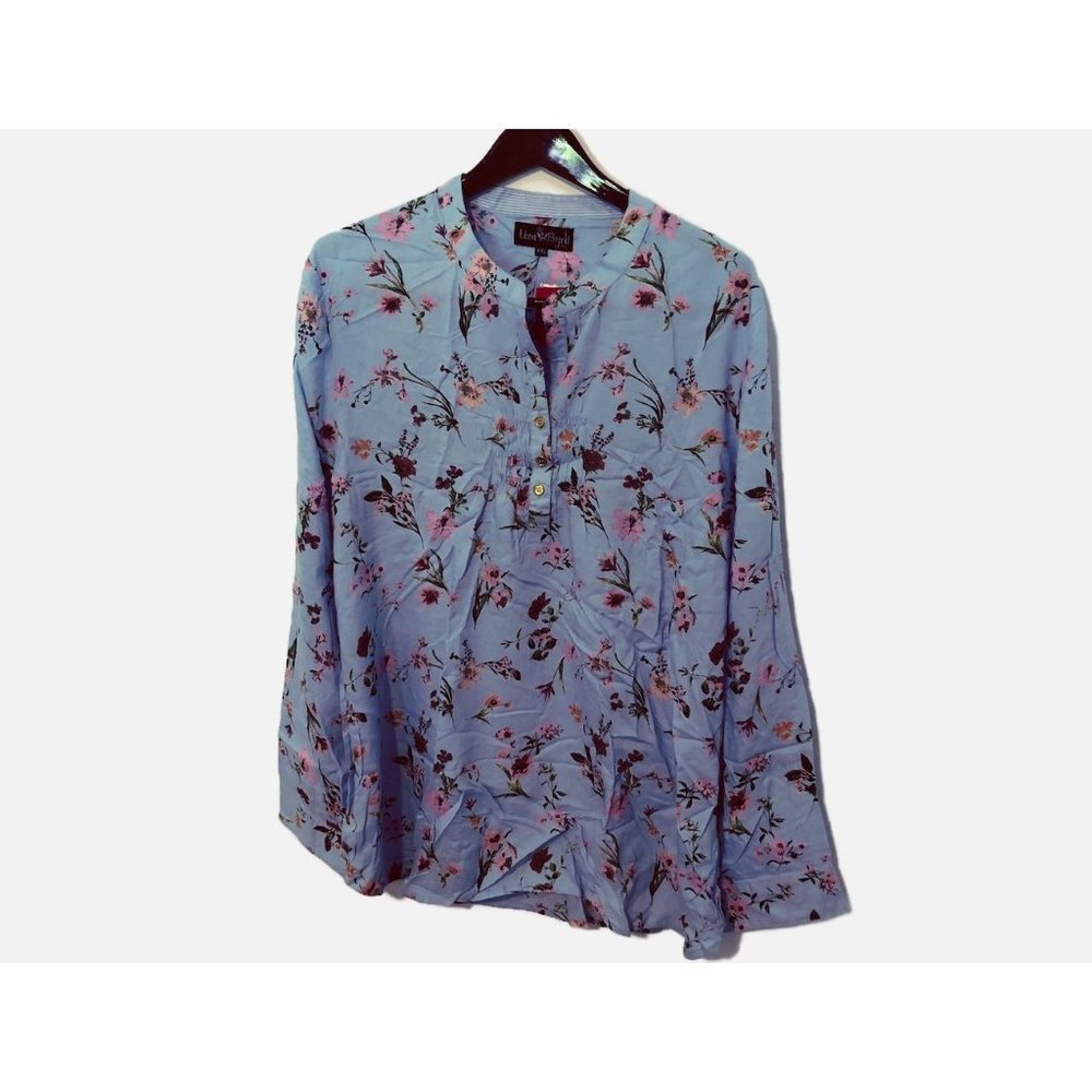 LIZA Byrd The Harper Top Blue Floral XXL